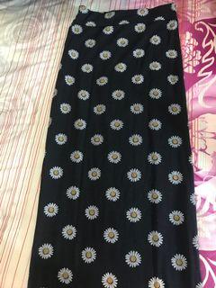 Rok panjang hitam / rok daisy span