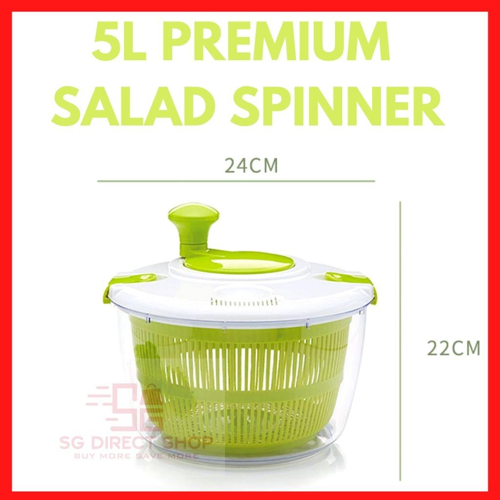 Shatomo Salad Spinner, Large 5.3 Qt Easy To Use Lettuce Spinner, Fruit And Vegetable Spinner With Anti-Slip Bottom And Brake Button