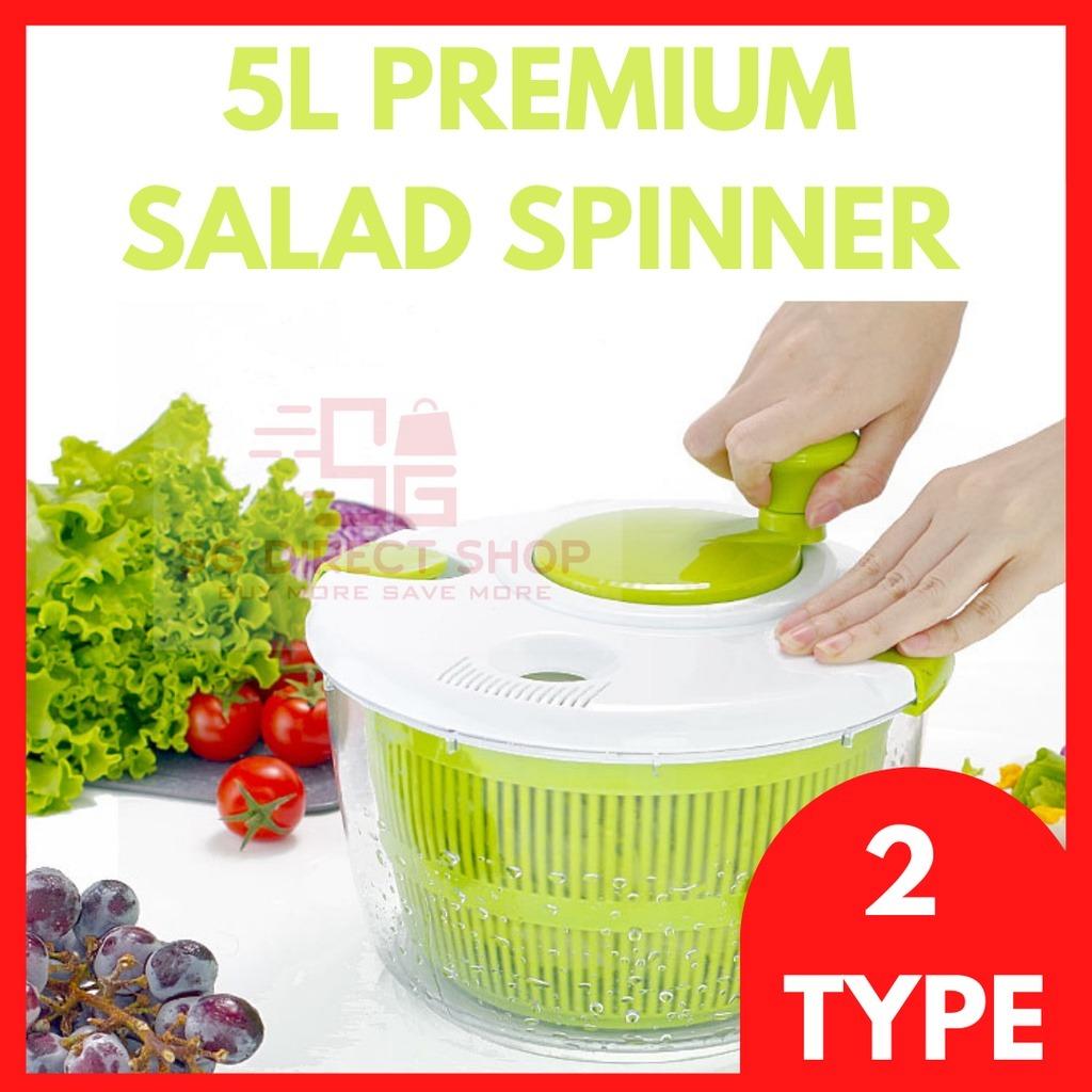 Shatomo Salad Spinner, Large 5.3 Qt Easy To Use Lettuce Spinner, Fruit And Vegetable Spinner With Anti-Slip Bottom And Brake Button
