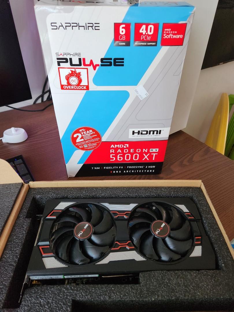 Sapphire Pulse RX 5600 XT - 6GB VRAM, Computers & Tech, Parts ...