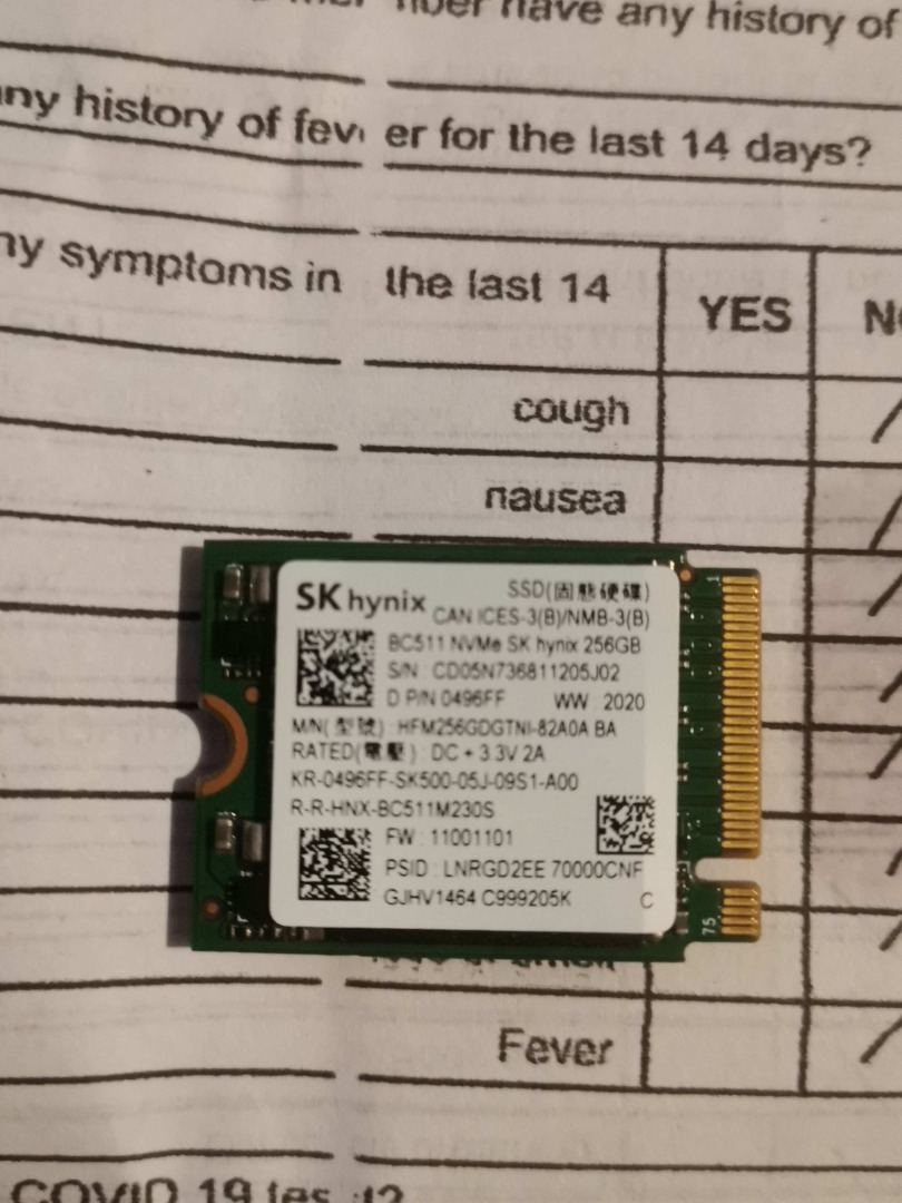 SSD NVMe 256GB SK Hynix BC711 – ultra rapide pour PC / portable