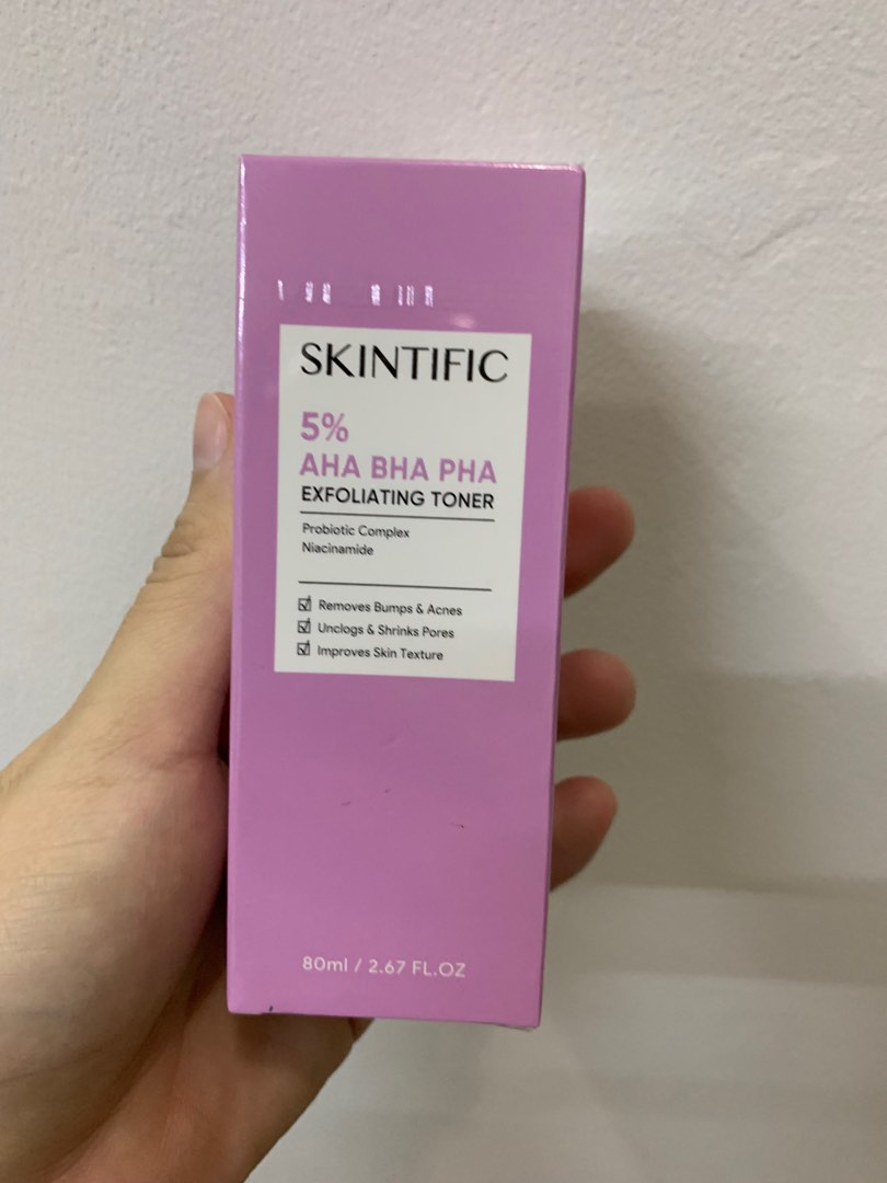 SKINTIFIC 5 Aha Bha Pha Exfoliating Toner 80ml NEW exp 2025, Kesehatan & Kecantikan, Kulit