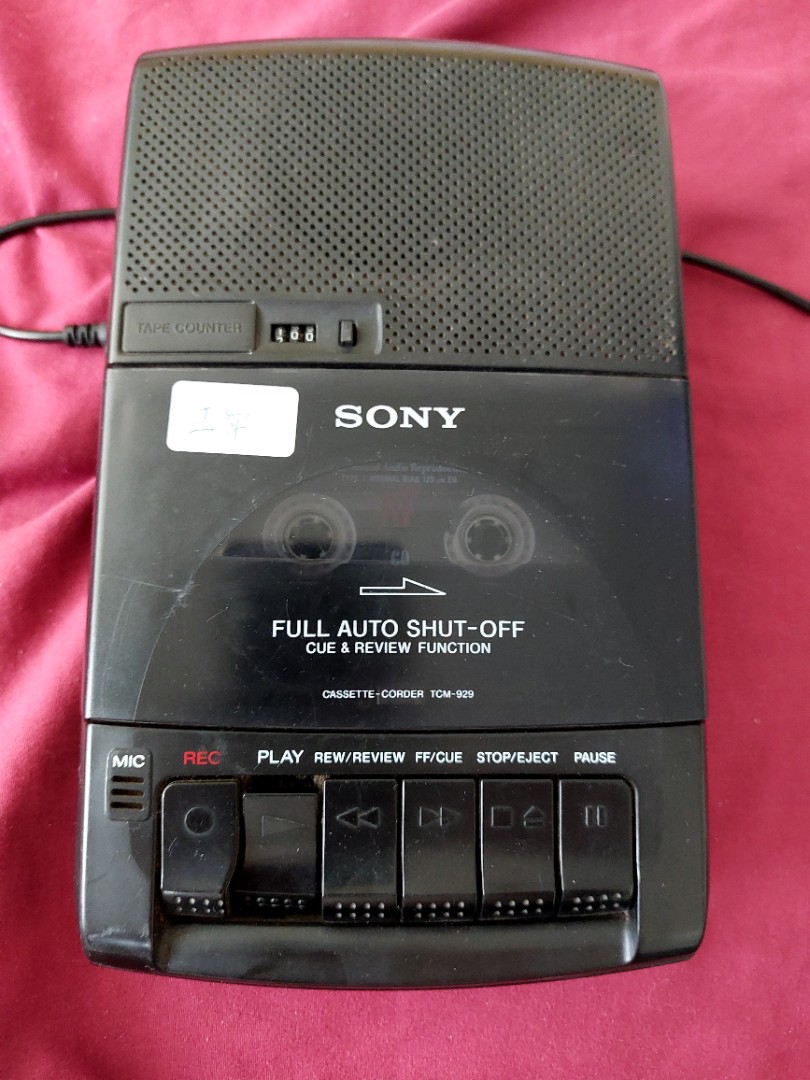 SONY TCM-929 正常可以用(換過新二條皮帶)中古收藏磁帶機, 興趣及遊戲