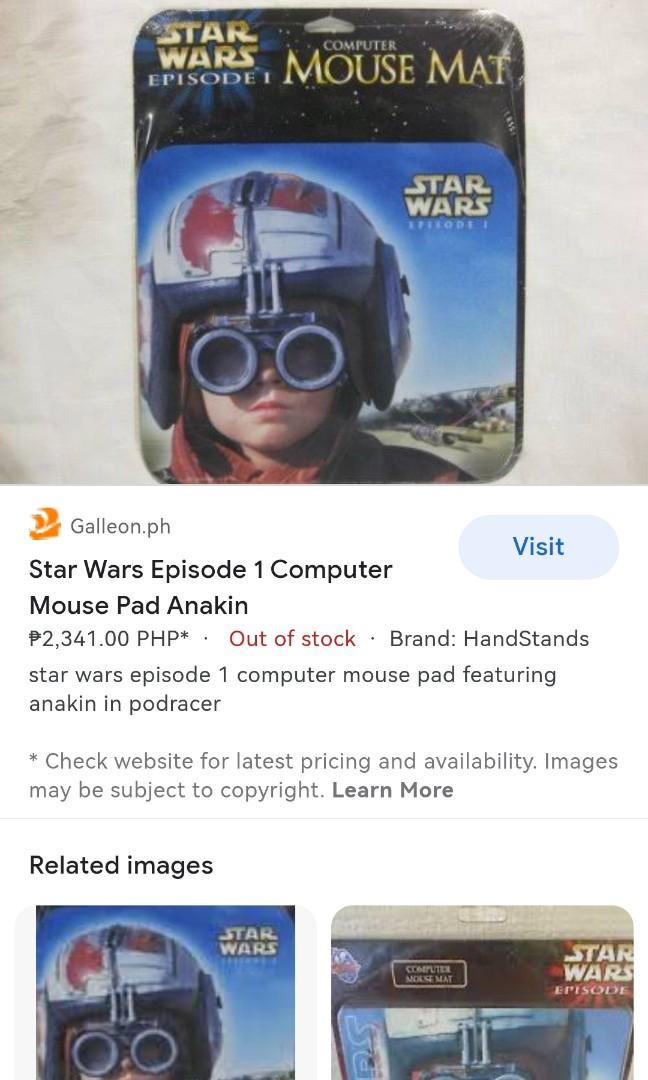 Star Wars Anakin Skywalker Unopened Mouse Mat (Category: Mouse & Mousepads) located in San Juan City. Submitted by coinscurrencycollection (Listing ID 1183142744, Image 3). Description: Star Wars Anakin Skywalker Unopened Mouse Mat.