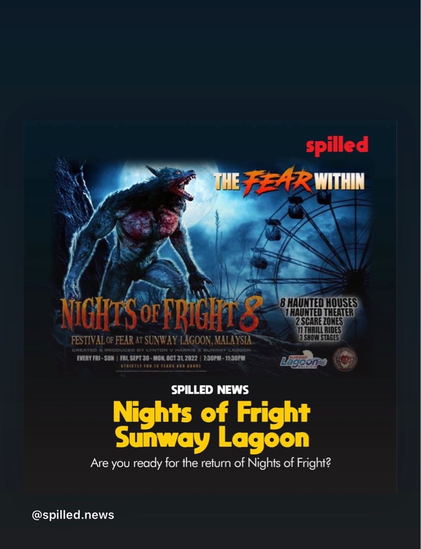 Sunway Lagoon Nights of Fright 8 Ticket, Tickets & Vouchers, Event Tickets on Carousell