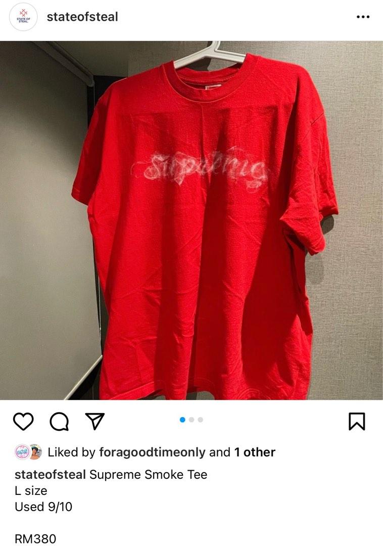 Supreme smoke tee red hot sale