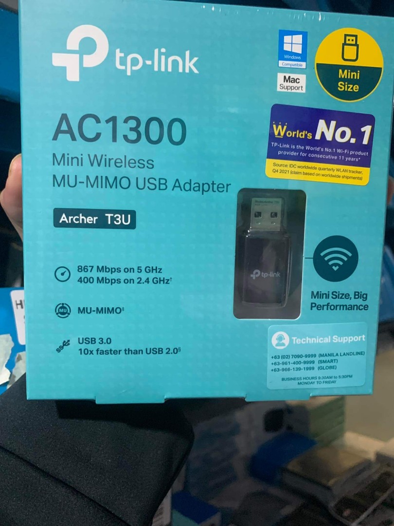 TP-Link ARCHER T3U AC1300 Mini Wireless MU-MIMO USB Adapter | WiFi ...