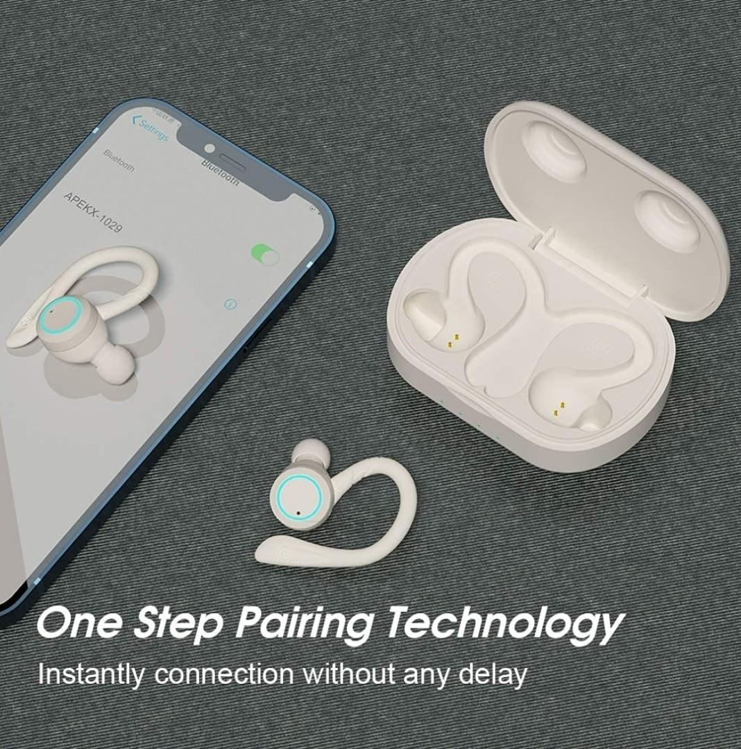 True Wireless Headphones APEKX Update 5.1 Auto Pairing Touch