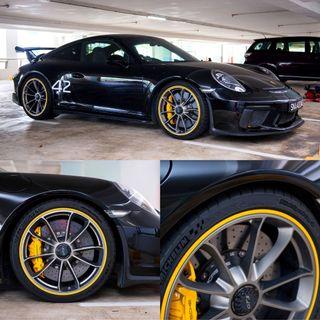 Tyre Wheel Rim Protector Yellow Ring (Aluminium Metal Alloy)