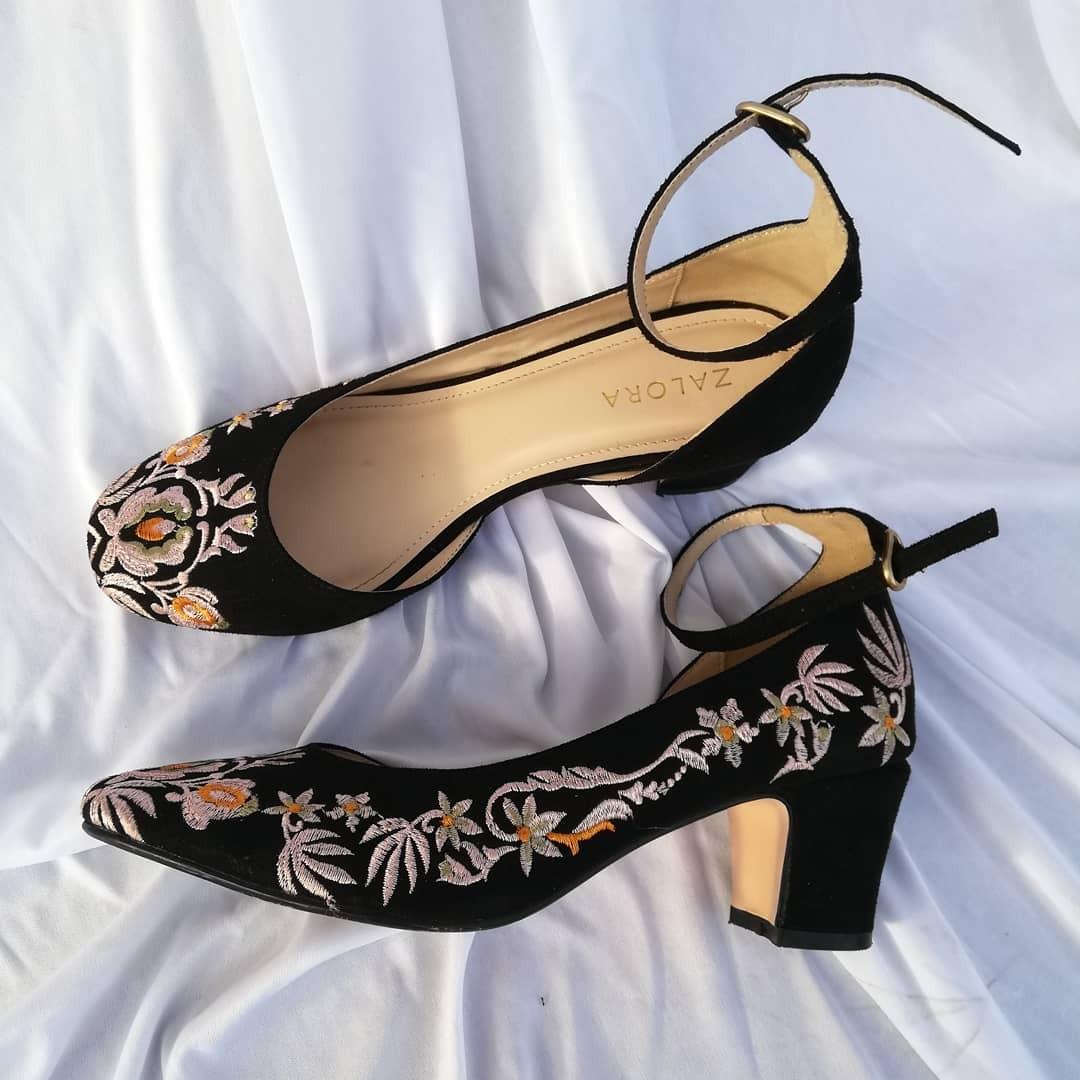 Zalora floral heel with ankle strap