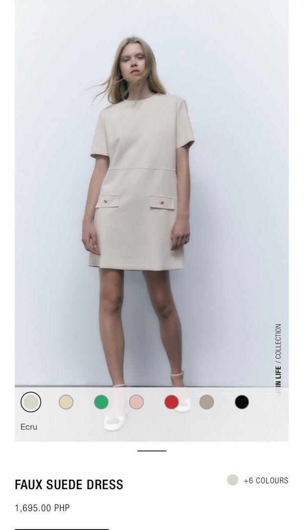 Zara faux suede dress 2025