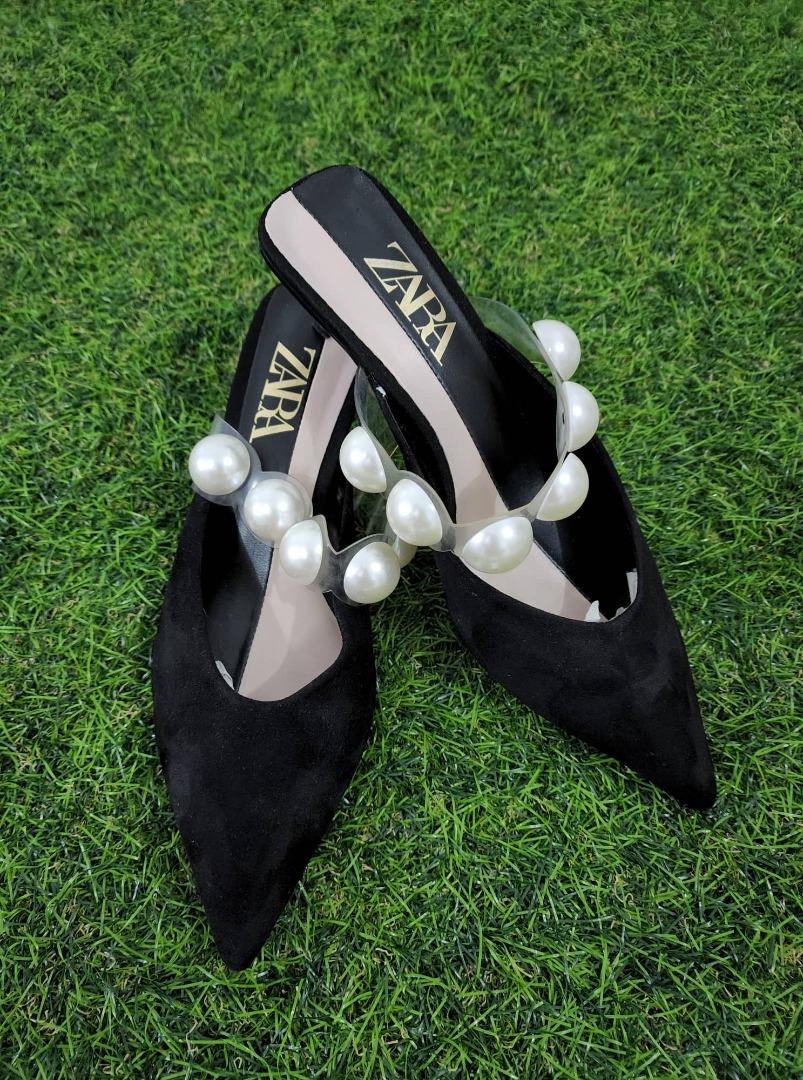 Zara pearl mules on sale