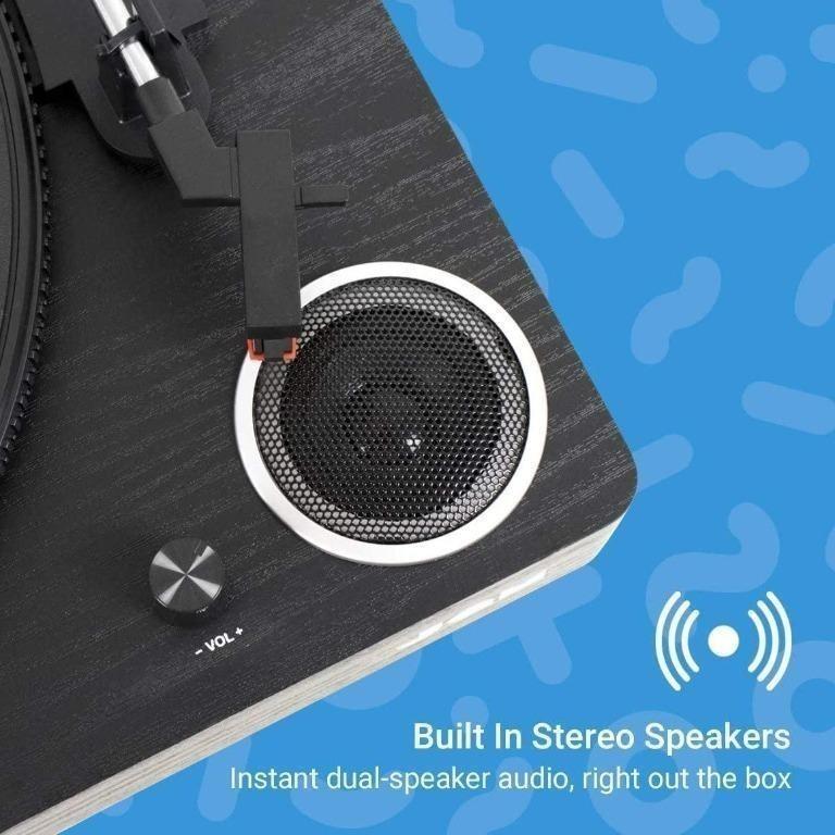 [1453] JAM Turntable Vinyl Record Player, 3 Speed Belt Drive for