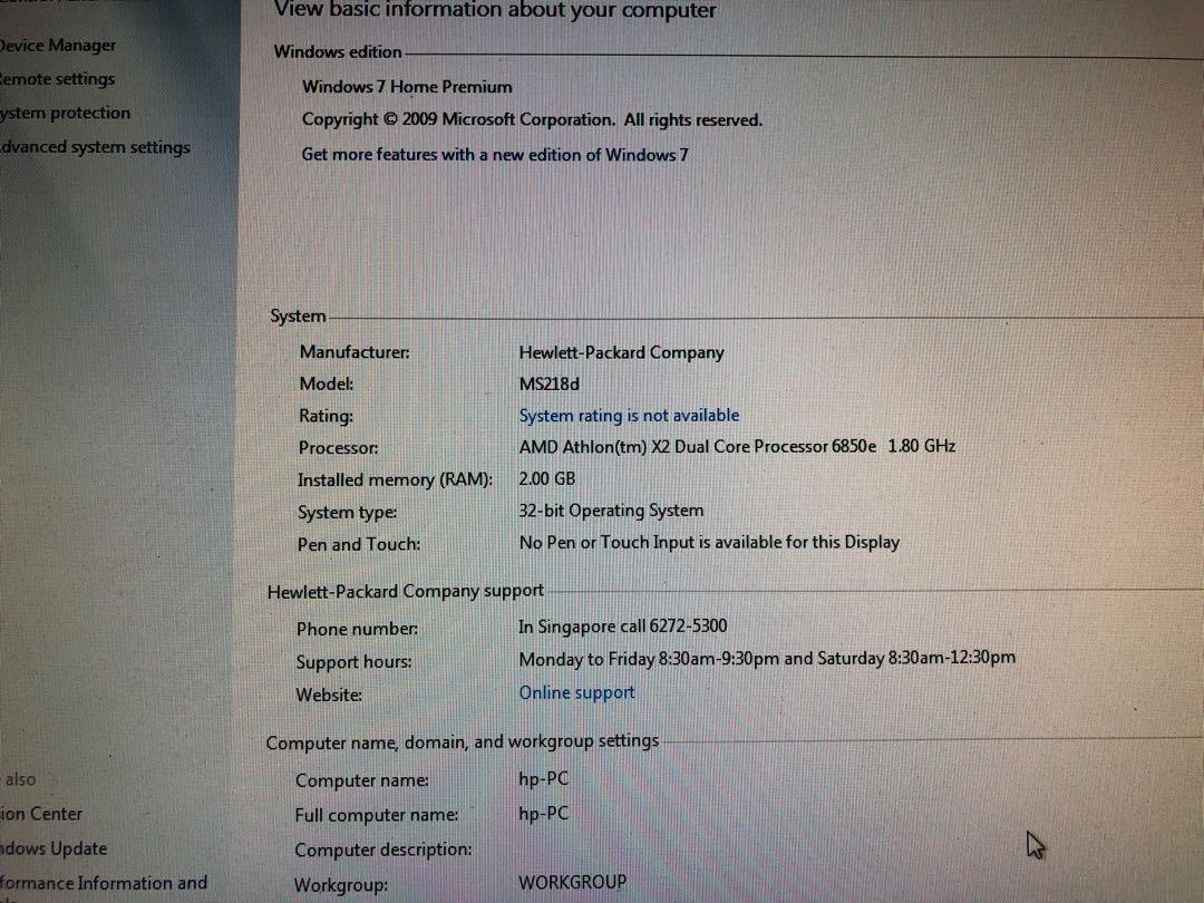 [1456] HP Pavilion MS200 Allinone PC (Model MS218d), Computers