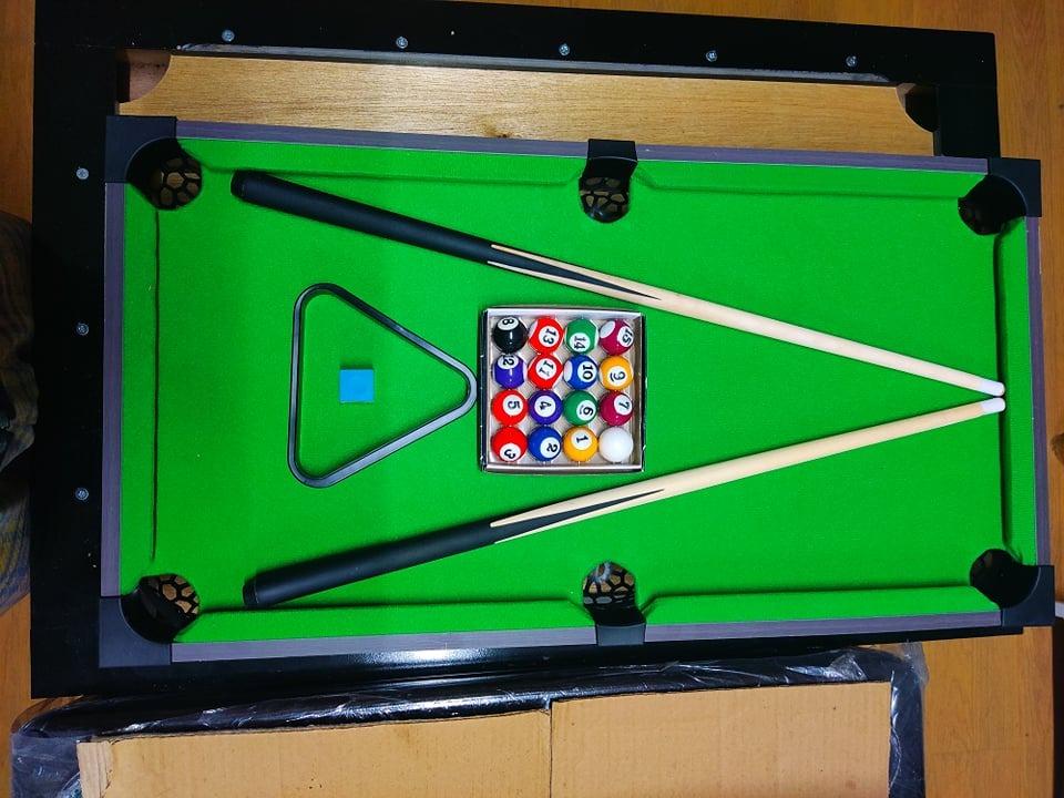 14x26 Inches MINI BILLIARD TABLE SET / MINI BILYARAN / MINI BILLIARD TABLE (Category: Billiards and Bowling) located in San Pablo. Submitted by abw4reyes (Listing ID 1183337337, Image 1). Description: BILLIARD ACCESSORIES / GAMIT SA BILYARAN FOR SALE MINI BILLIARD MINI BILLIARD TABLE 14x27 inches 100% brand new and high quality. S P E C S -made in wooden material - Medium Density Fibre Board - outside dimension Width : 14inches / Length : 27inche