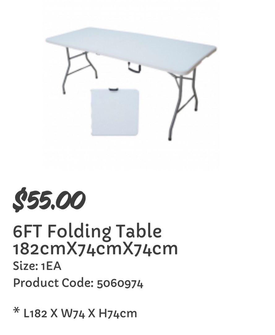 6 FT Folding Table, Furniture & Home Living, Furniture, Tables & Sets