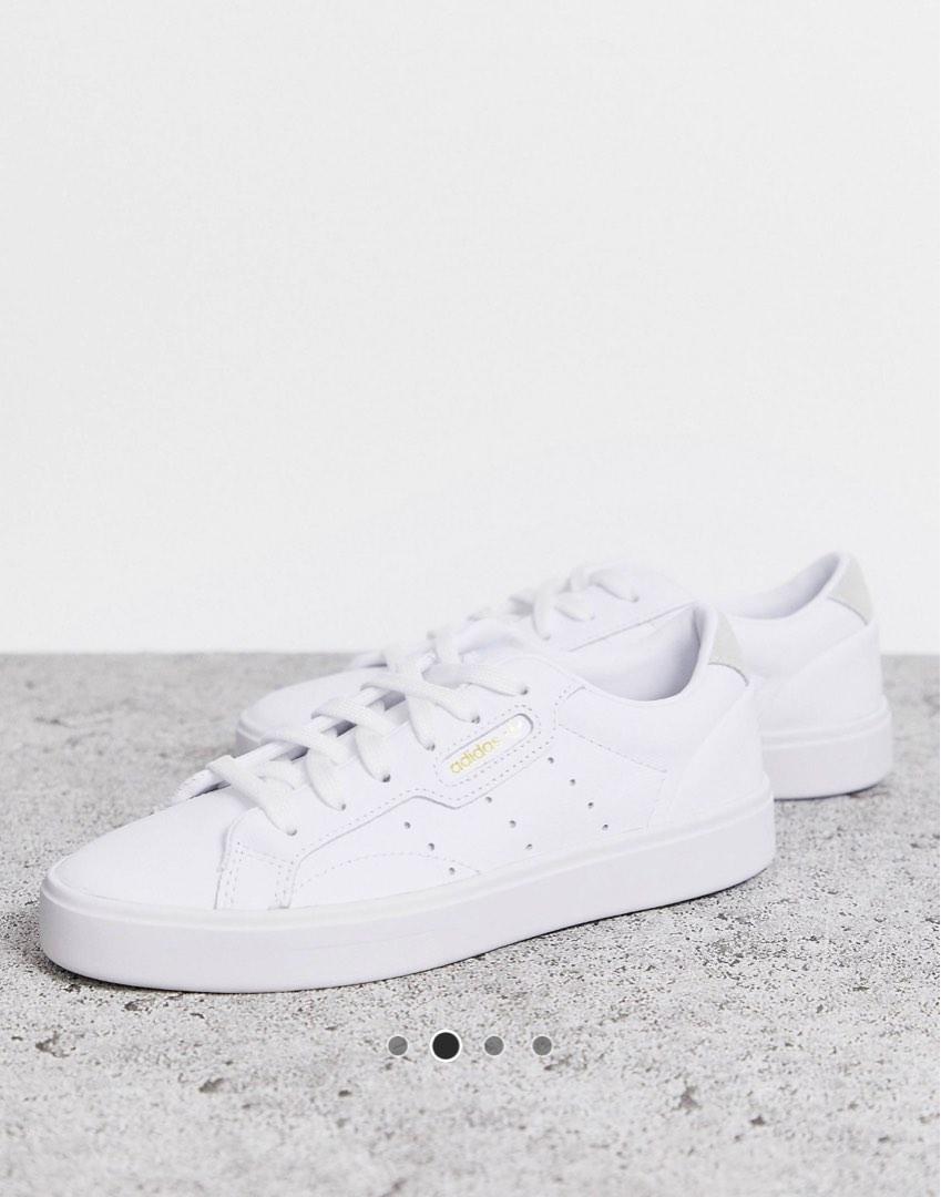 Adidas originals deals sleek white trainers