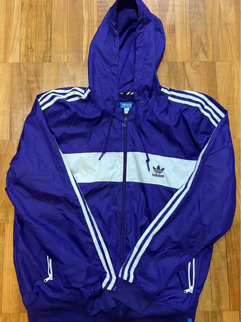blue adidas windbreaker, Men's Fashion 
