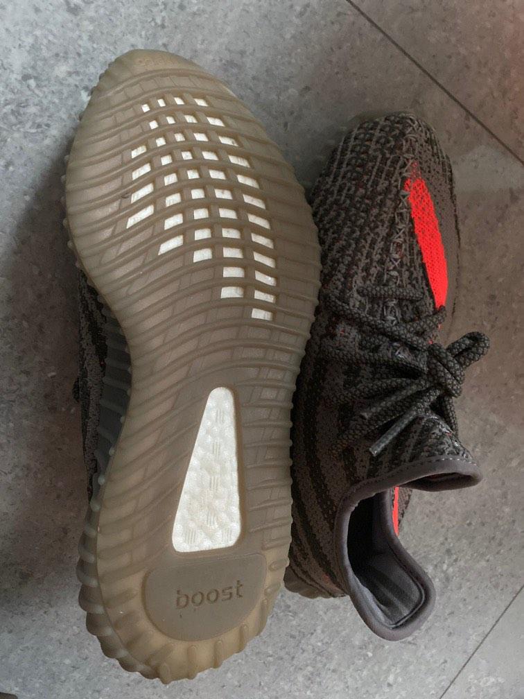 Yeezy grey online orange stripe