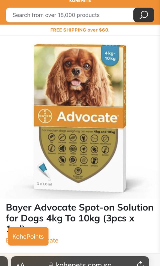 Advocate Dog for deworming, Pet Supplies, Health & Grooming on Carousell