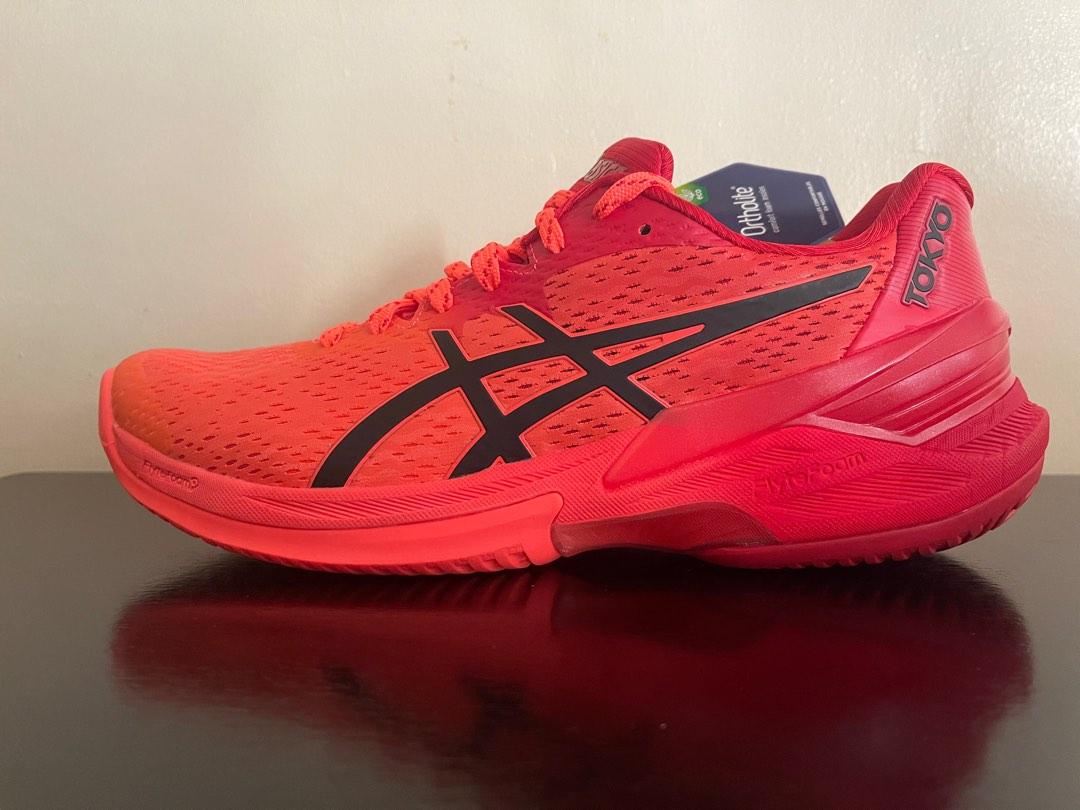 Asics red 2025 volleyball shoes