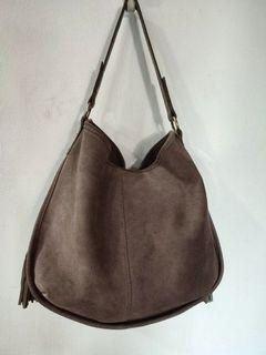baduola yam suede leather shoulder bag