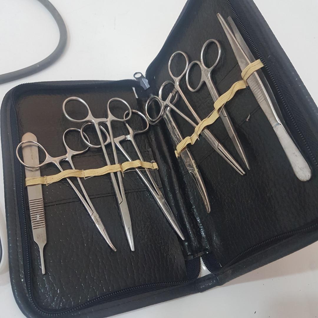 Basic Medical Surgical Kit Instruments Dissecting Set With Leather Case