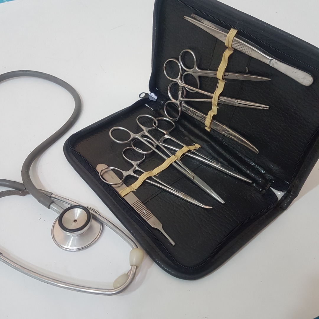 Basic Medical Surgical Kit Instruments Dissecting Set With Leather Case