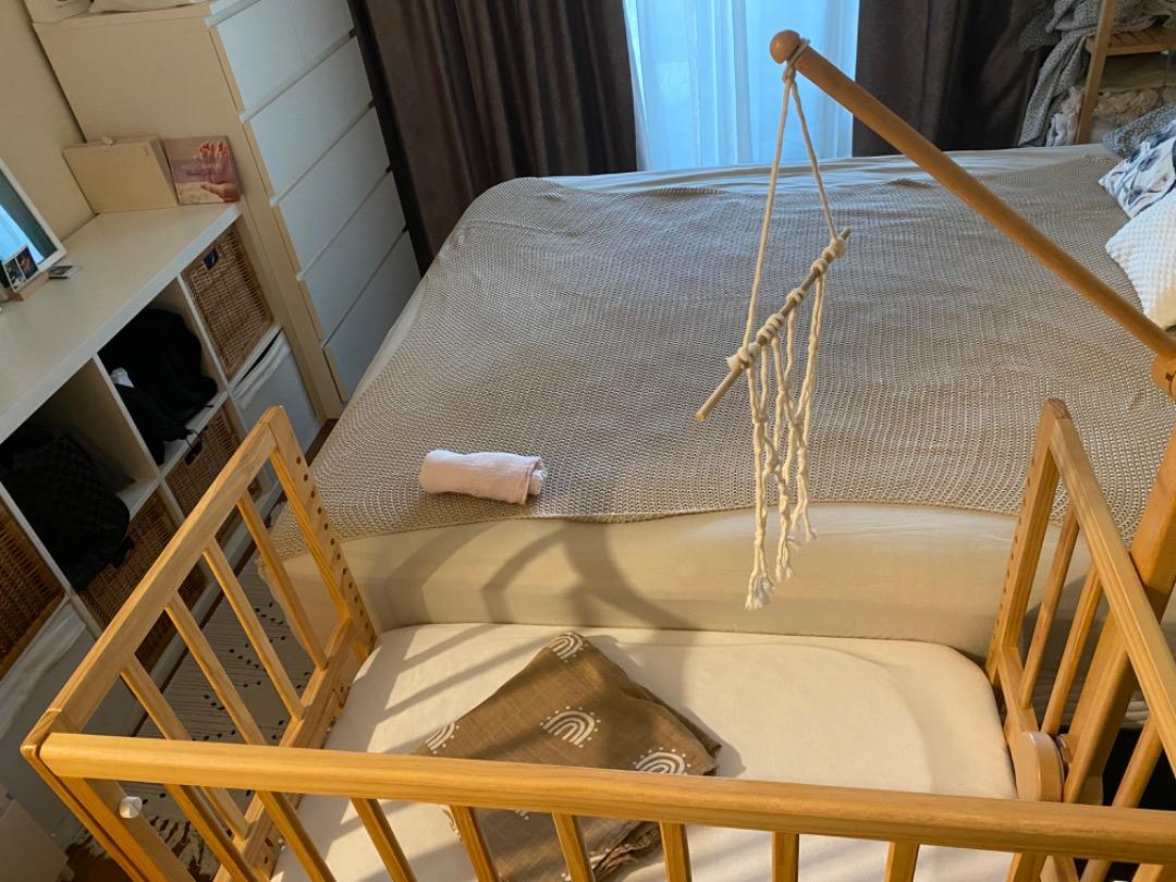 Beautiful wooden baby cot from Japanese brand Yamatoya, Babies & Kids