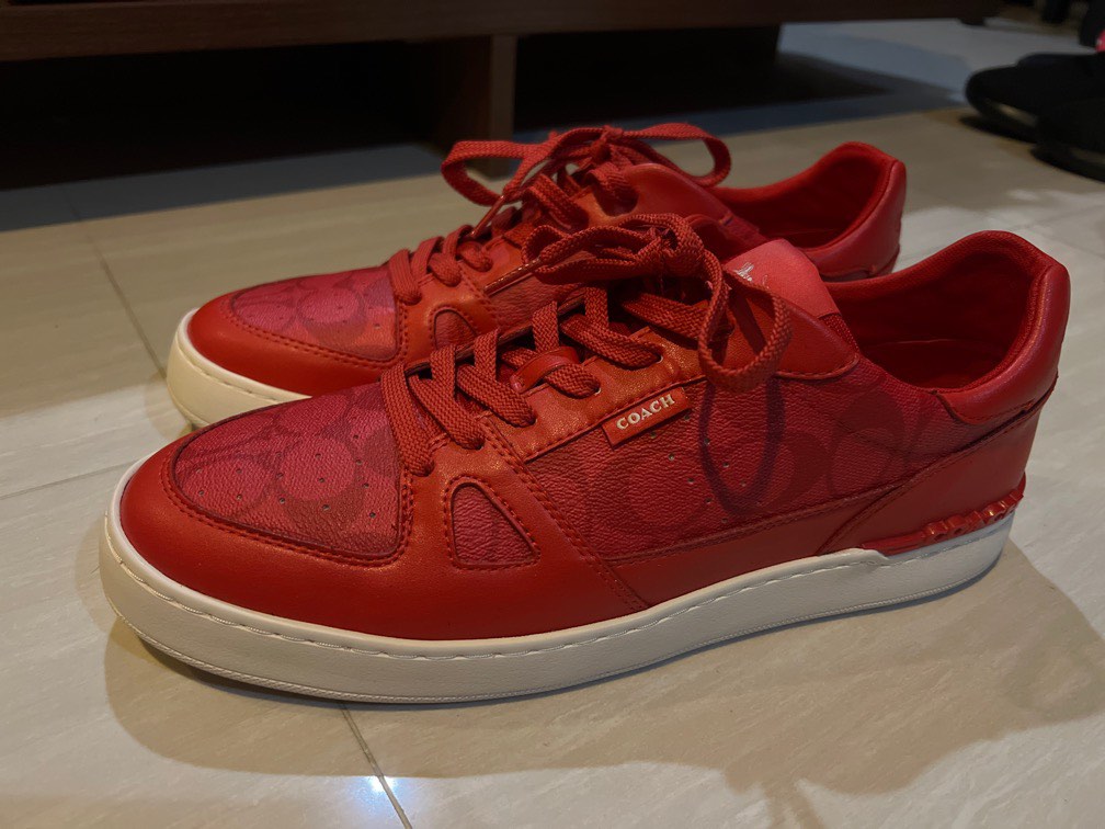 Coach top red sneakers