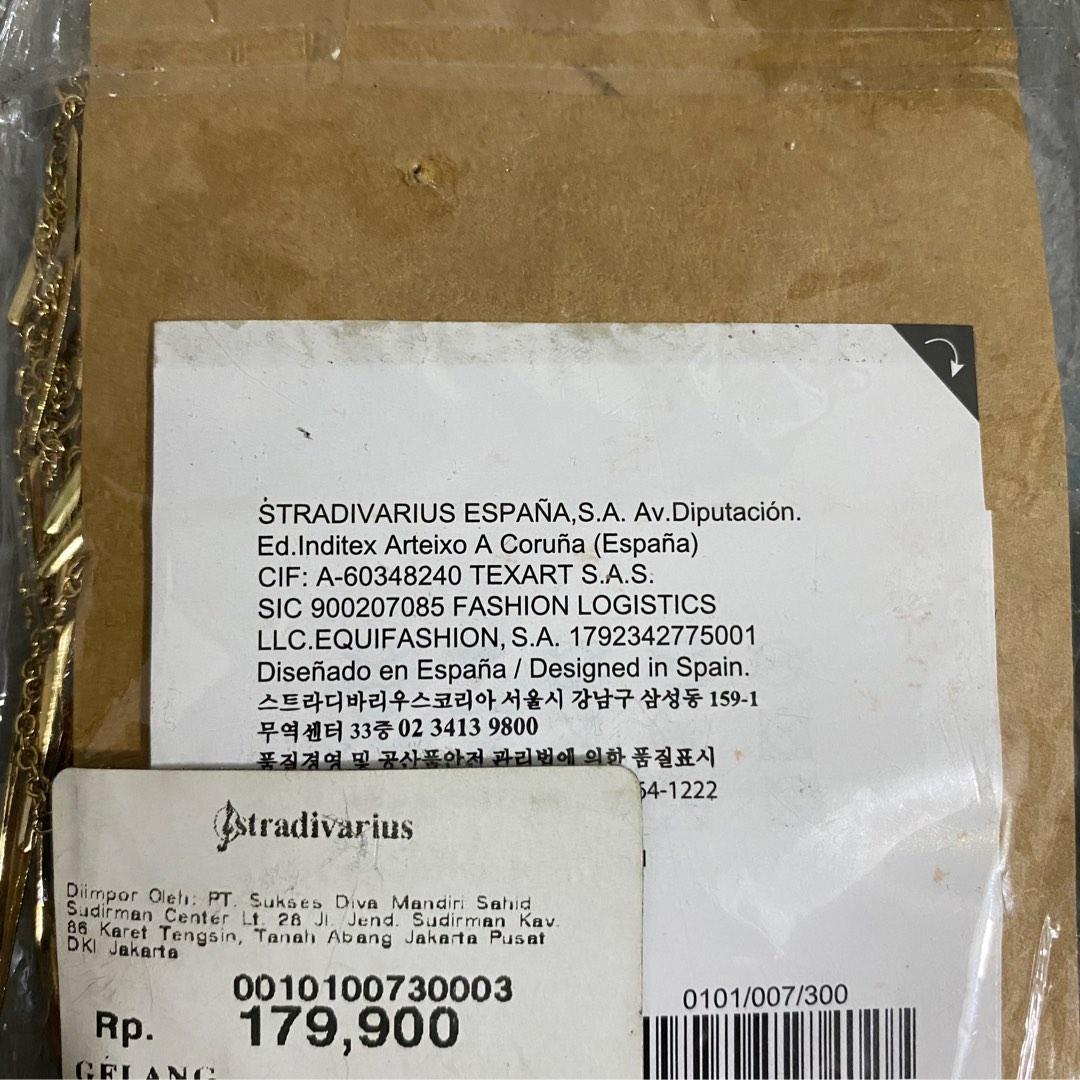 BNWT Stradivarius ankle bracelet gelang kaki gold stud rantai ...