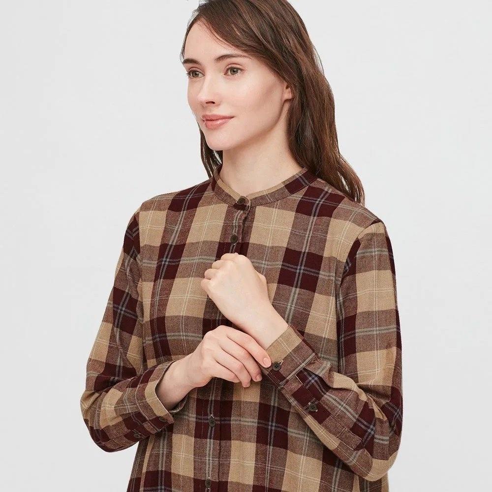 Uniqlo flannel shirt dress online