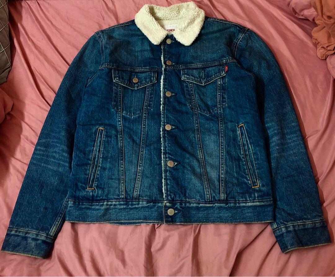 Branded Sherpa Denim Jacket Premium, Women's Fashion, Coats, Jackets