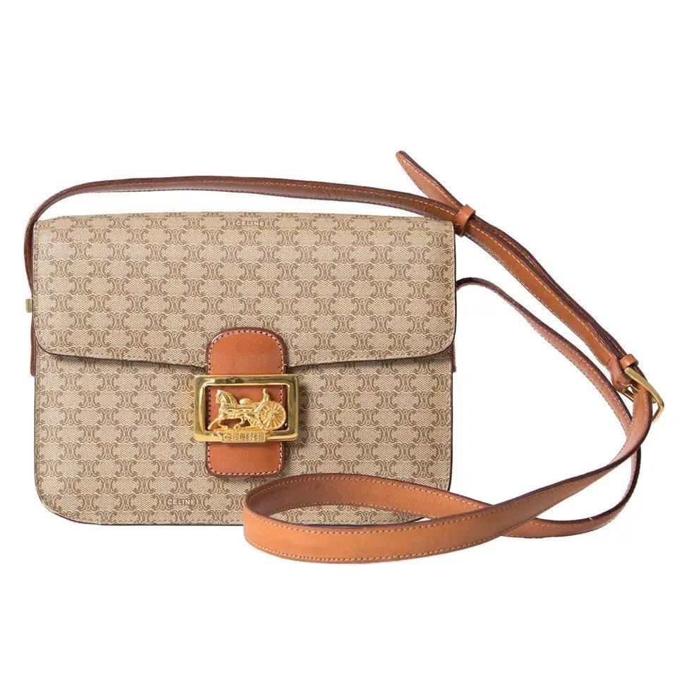 CELINE VINTAGE MONOGRAM Horse Carriage Box Shoulder Bag Luxury Bags Wallets on Carousell