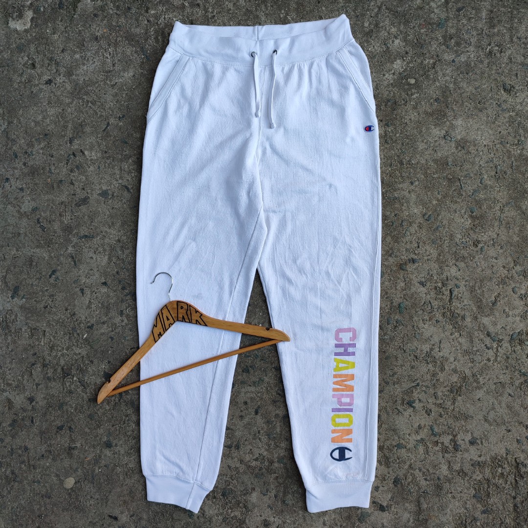 Champion white joggers deals