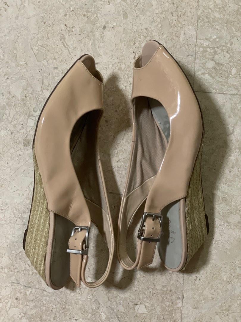 Clarks nude wedges new arrivals