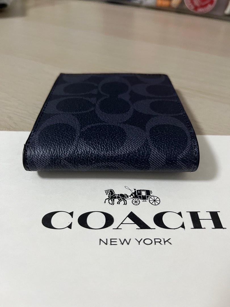 Coach Id Billfold Wallet In Signature Canvas With Varsity Motif, Men's