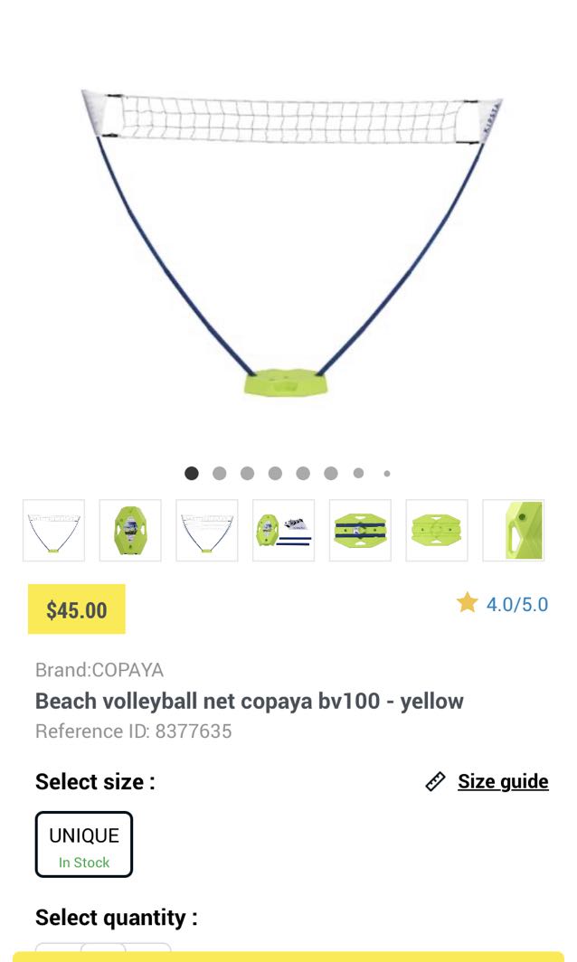 Decathlon beach volleyball net, Sports Equipment, Other Sports