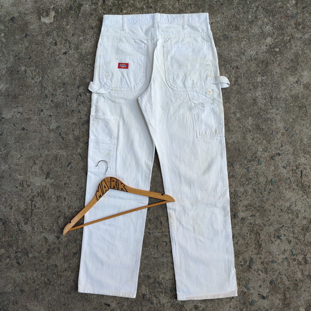 DICKIES WHITE CARPENTER PANTS, Men's Fashion, Bottoms, Jeans on Carousell