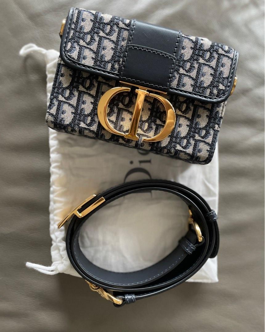30 MONTAIGNE BOX BAG, Blue Dior Oblique Jacquard