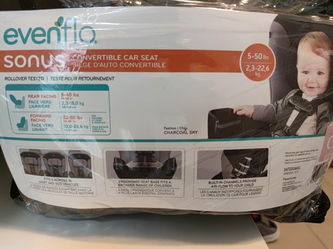 Evenflo Sonus baby car seat convertible Rear / Forward facing safety