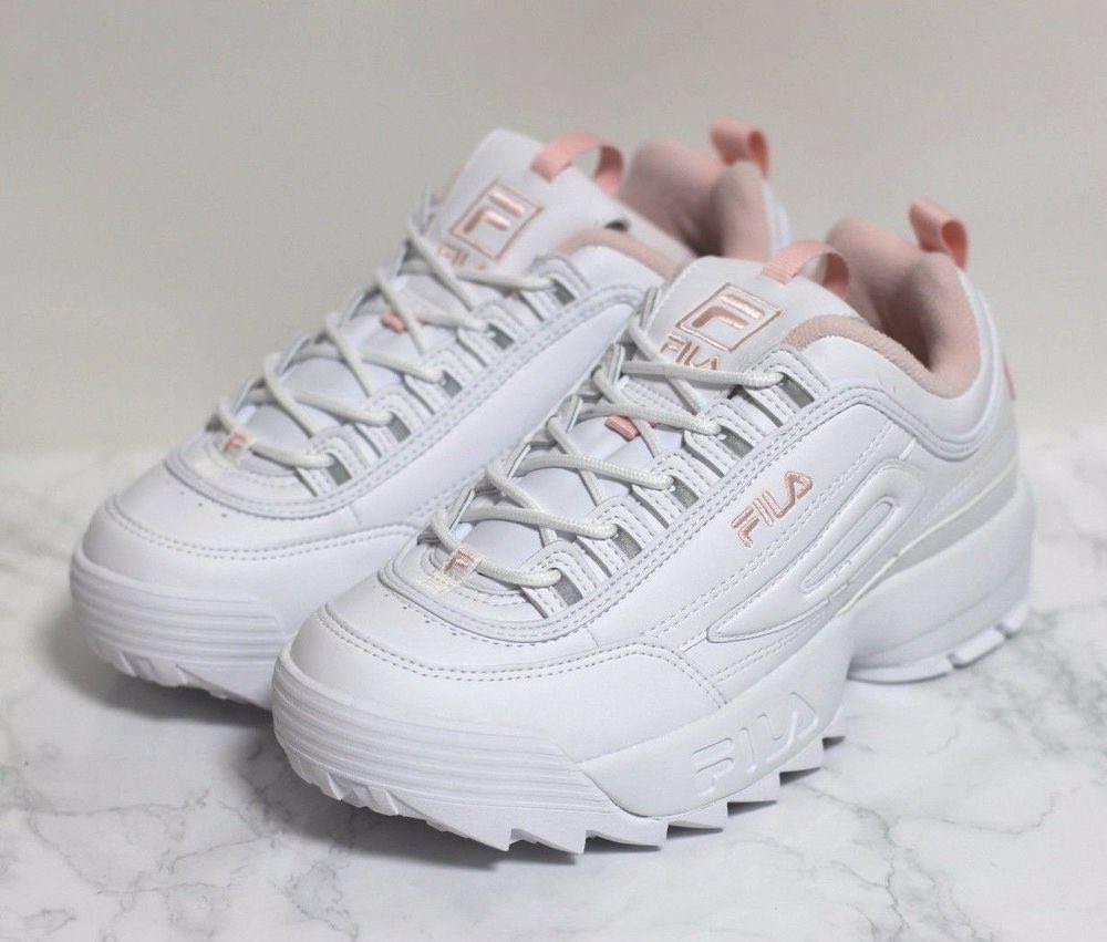 FILA pink white disruptor sneakers Women s Fashion Footwear