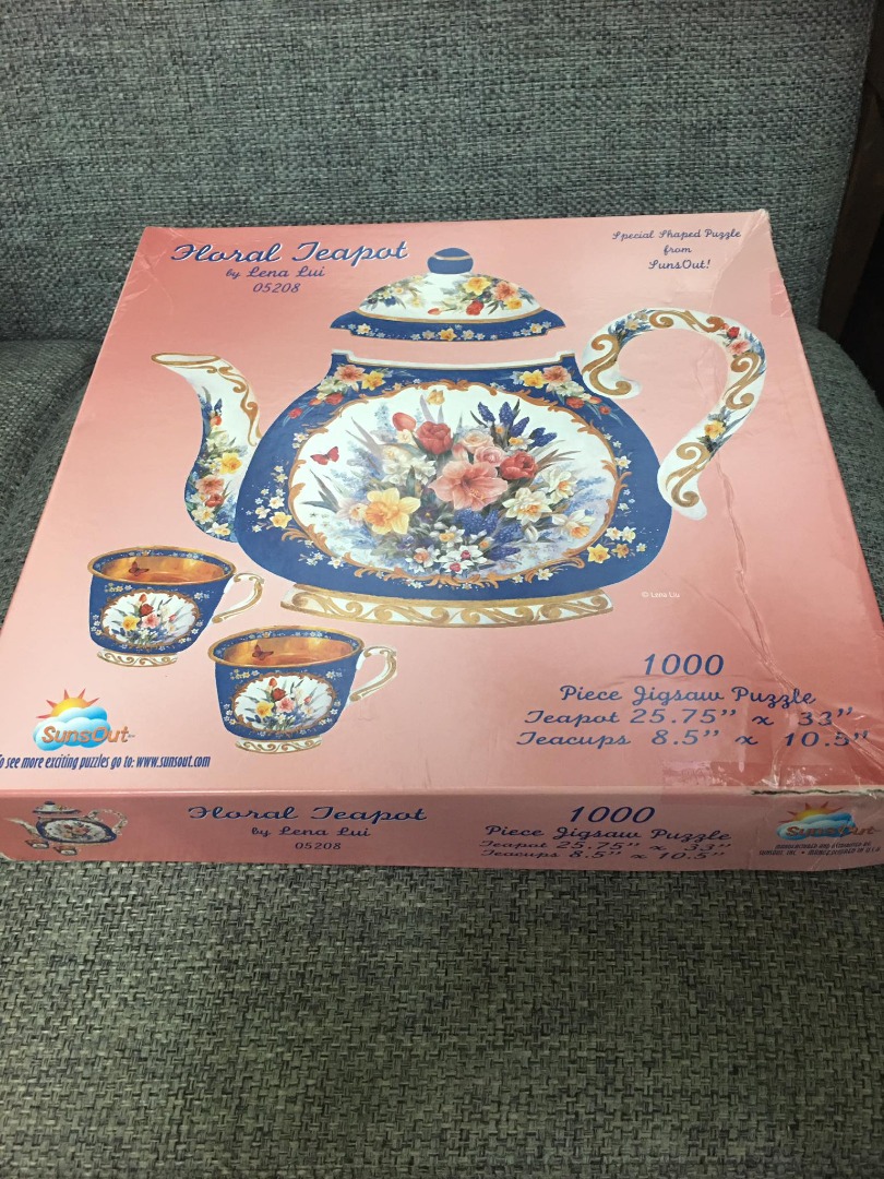 Floral Teapot Puzzle by Lena Lui 1000 pcs (33 inches x 25.75"), Hobbies & Toys, Toys & Games