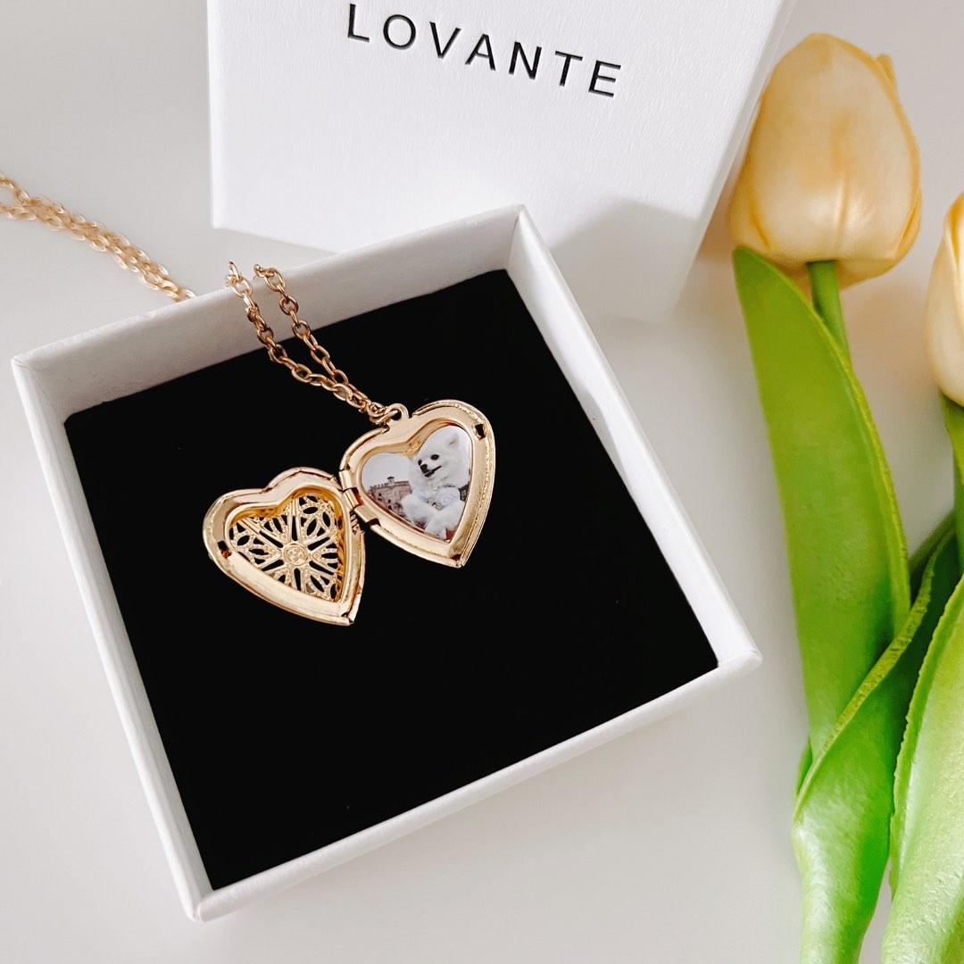 Gold Plated Heart Photo Locket Necklace Customizable Teachers Day