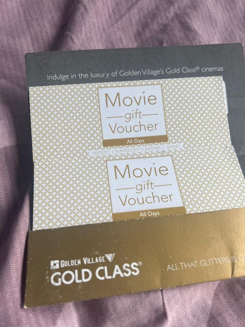 Golden Village Movie Voucher and Dine Voucher, Tickets & Vouchers