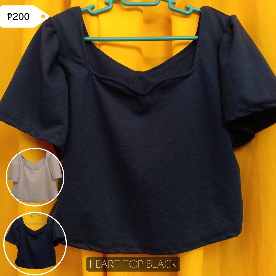 Heart neckline blouse top | XL Plus Size (Category: Blouses) located in Cavite. Submitted by bangxol (Listing ID 1183376391, Image 1). Description: 𝐀𝐕𝐀𝐈𝐋𝐀𝐁𝐋𝐄 𝐏𝐀𝐘𝐌𝐄𝐍𝐓: GCash / Paymaya 𝐒𝐇𝐈𝐏𝐏𝐈𝐍𝐆: Lalamove, Shopee checkout Colors: Blue, Beige, Black Product color may vary due to lighting or phone settings..