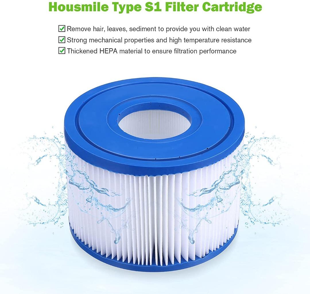 Housmile S1 29001E Spa Hot Tube Swimming Pool Filter Replacement Filters Fit All PureSpa Models,6 Pack 