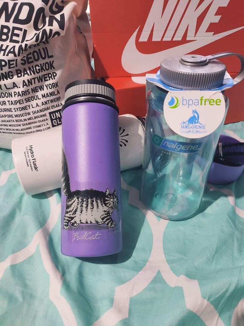Hydro flask & nalgene set or sold separately (Category: Water Bottles & Tumblers) located in Bayombong. Submitted by nicsxoxo7 (Listing ID 1183346667, Image 3). Description: take all only new po ung nalgene from abroad po sila selling for 1k flask 700 each minimal signs of usage sa 32oz flask removable ung cat sticker nung purple if take all 2k.