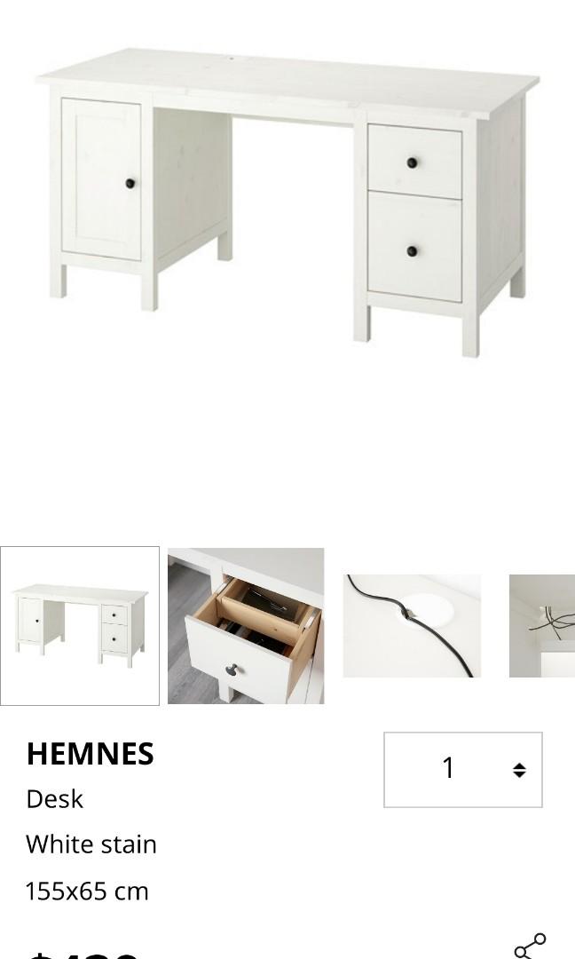 Ikea Hemnes Desk in dark brown, Furniture & Home Living, Furniture