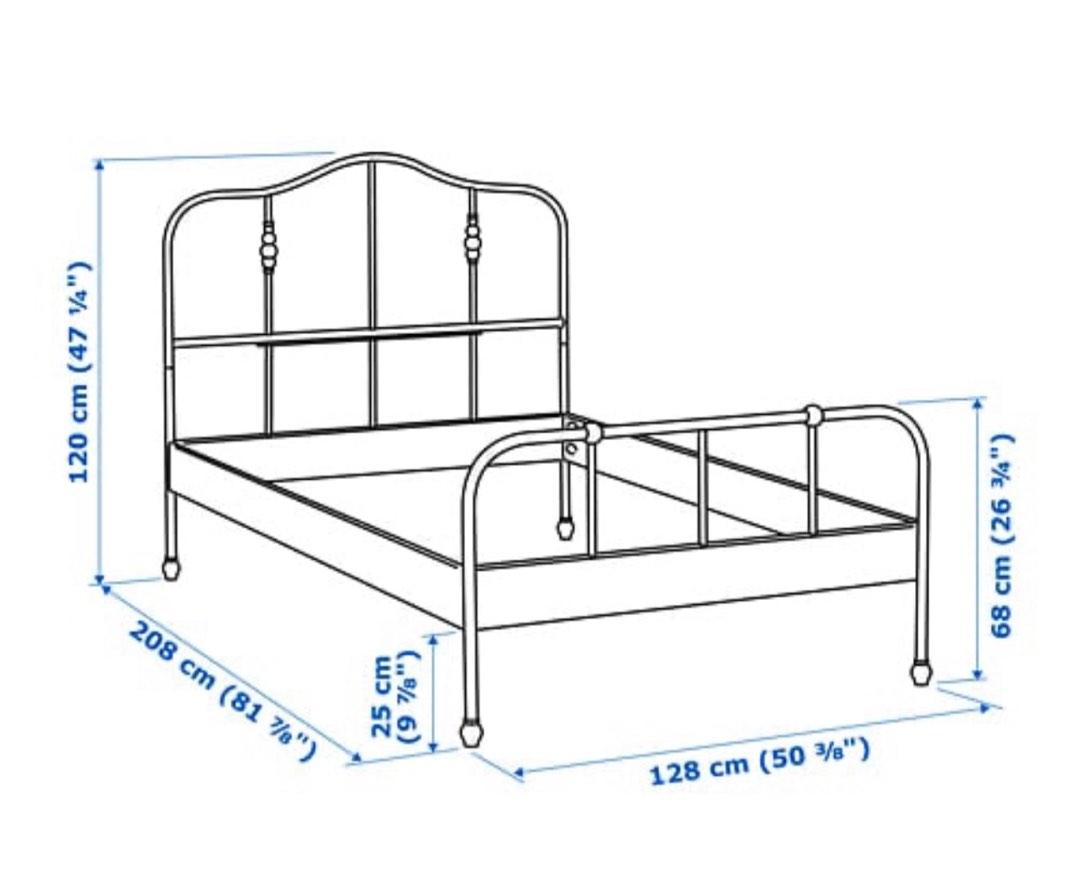 Ikea single bed frame and sprung mattress, Furniture & Home Living